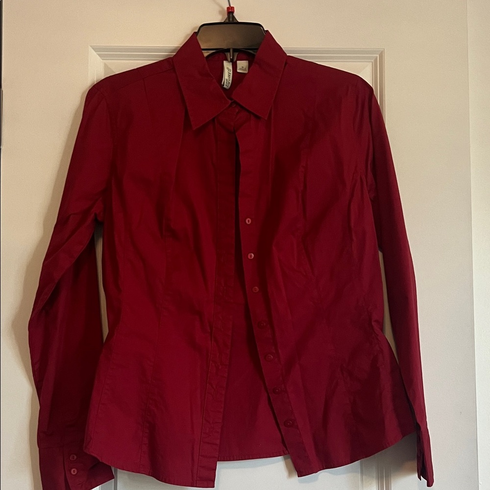 St. John's Bay Rich Red Stretch Shirt